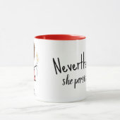 スティックスフィギュア女の子とデイジーと引用文 マグカップ (中央)