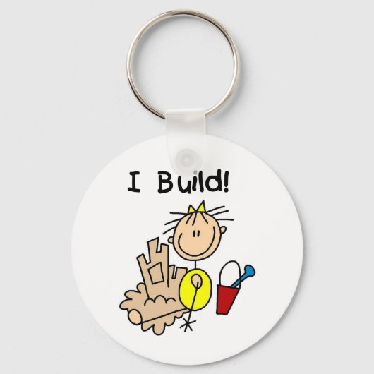 スティックスフィギュア女の子サンドキャッスル キーホルダー (正面)