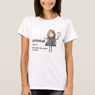 スティックスフィギュア女の子ピックボールとパドル Tシャツ