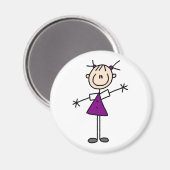 スティックスフィギュア女の子マグネット マグネット (正面/裏面)