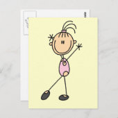 スティックスフィギュア女の子Gymnast Tシャツとギフト ポストカード (正面/裏面)