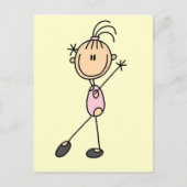 スティックスフィギュア女の子Gymnast Tシャツとギフト ポストカード (正面)