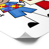 スティックスフィギュア子供の自閉症意識 ポスター (角)