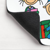 スティックスフィギュア子供クリスマスのTシャツとギフト マウスパッド (コーナー)