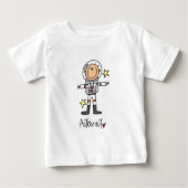 スティックスフィギュア宇宙飛行士Tシャツとギフト ベビーTシャツ (正面)