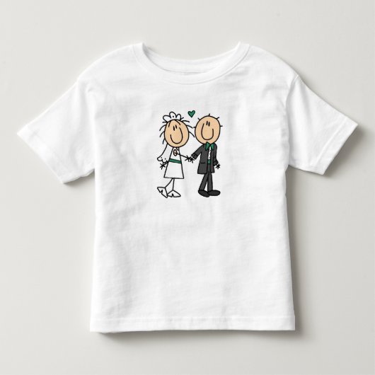 スティックスフィギュア新郎新婦Tシャツとギフト トドラーTシャツ (正面)