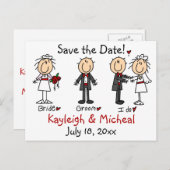 スティックスフィギュア日付を保存！ 案内ポストカード (正面/裏面)