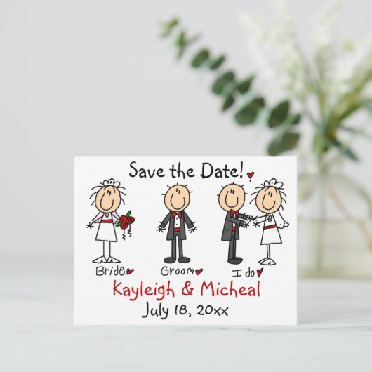 スティックスフィギュア日付を保存！ 案内ポストカード (スタンド正面)