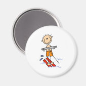 スティックスフィギュア水スキー磁石 マグネット (正面/裏面)