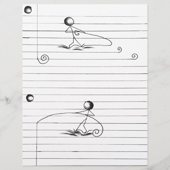 スティックスフィギュア漫画スケッチオンライニング紙 (正面)