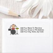 スティックスフィギュア男性ドラマーTシャツとギフト ラベル (インサイチュ)