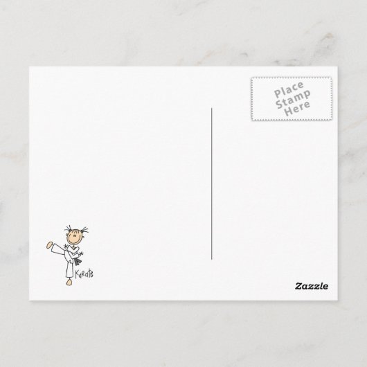 スティックスフィギュア空手Tシャツとギフト ポストカード (裏面)