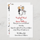 スティックスフィギュア結婚式招待状 招待状 (正面/裏面)