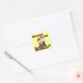 スティックスフィギュア読キッズのおもしろい スクエアシール (封筒)