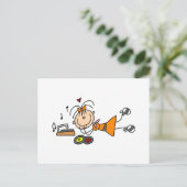 スティックスフィギュア50の女の子Tシャツとギフト ポストカード (スタンド正面)