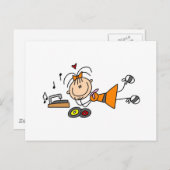 スティックスフィギュア50の女の子Tシャツとギフト ポストカード (正面/裏面)