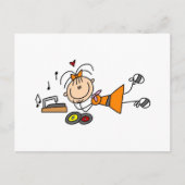 スティックスフィギュア50の女の子Tシャツとギフト ポストカード (正面)