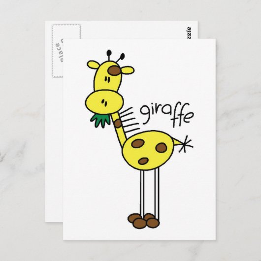スティックスフィギュアGiraffe Tシャツ&ギフト ポストカード (正面/裏面)