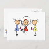 スティックスフィギュアGIrlsジャンプロープ ポストカード (正面/裏面)