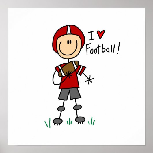 スティックスフィギュアIサッカーTシャツとギフトが大好き ポスター (正面)