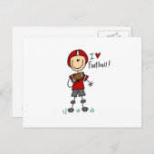 スティックスフィギュアIサッカーTシャツとギフトが大好き ポストカード (正面/裏面)