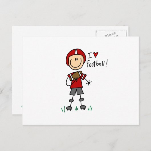 スティックスフィギュアIサッカーTシャツとギフトが大好き ポストカード (正面/裏面)