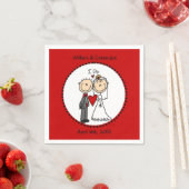 スティックスフィギュアI Do 結婚's紙ナプキン スタンダードカクテルナプキン (インサイチュ)