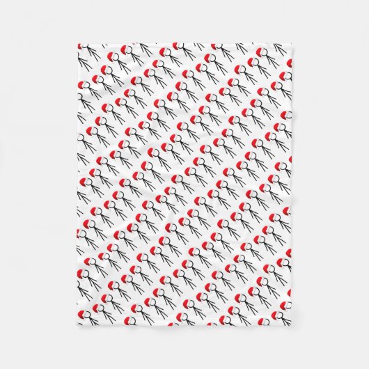 スティックスフィギュアSanta毛布 フリースブランケット (正面)