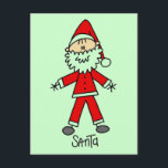 スティックスフィギュアSanta Claus Tシャツとギフト シーズンポストカード<br><div class="desc">Stick Figure Santa Clausもし Tシャツ、フード付、スウェットシャツ、マグカップ、カード、シール、マグネット、トートバッグ、その他のホリデーアパレルやギフトアイテムを楽しむことができる休暇が大好き。</div>
