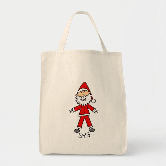 スティックスフィギュアSanta Claus Tシャツとギフト トートバッグ (正面)