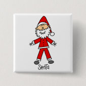 スティックスフィギュアSanta Claus Tシャツとギフト 缶バッジ (正面)