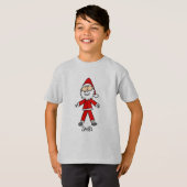 スティックスフィギュアSanta Claus Tシャツとギフト Tシャツ (正面フル)