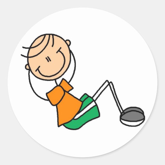 スティックスフィギュアSit Upsステッカー ラウンドシール (正面)