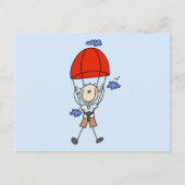 スティックスフィギュアSkyダイバーTシャツとギフト ポストカード (正面)