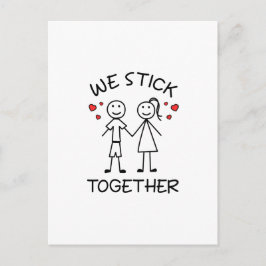 スティックスマンカップルバレンタインデー愛 ポストカード