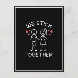 スティックスマンカップルバレンタインデー愛 ポストカード