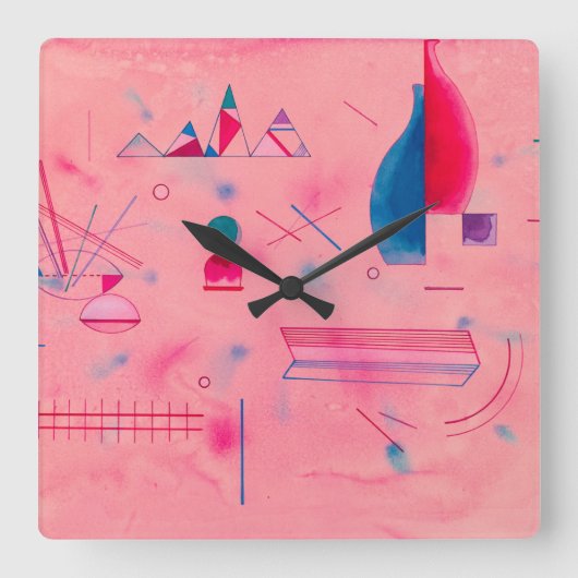 スティックス、ザバラ、1933年ワシリー・カンディンスキー著 スクエア壁時計 (正面)