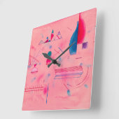 スティックス、ザバラ、1933年ワシリー・カンディンスキー著 スクエア壁時計 (傾斜)