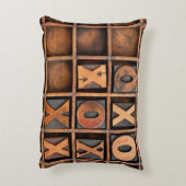 スティックタックトゥまたはノーツとクロスのゲーム – ヴィンテージ アクセントクッション (裏面(縦))