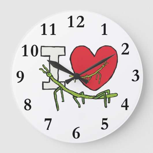 スティックバグが大好き ラージ壁時計 (正面)