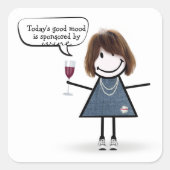 スティックパーティーガールでスニーカーとワインスクエアスティ スクエアシール (正面)