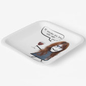 スティックパーティーガールとワイン引用文紙プレート ペーパープレート (傾斜あり)