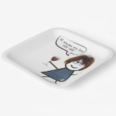 スティックパーティーガールとワイン引用文 ペーパープレート (傾斜あり)