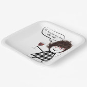 スティックパーティーガールとワイン引用文 ペーパープレート (傾斜あり)