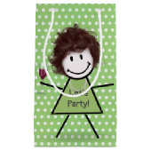 スティックパーティーガールオン水玉模様 スモールペーパーバッグ (正面)