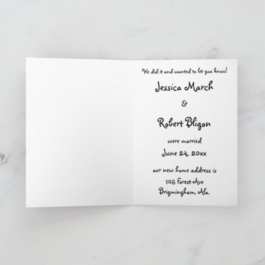 スティックフィギュアたった今結婚しました 案内状 (内部)