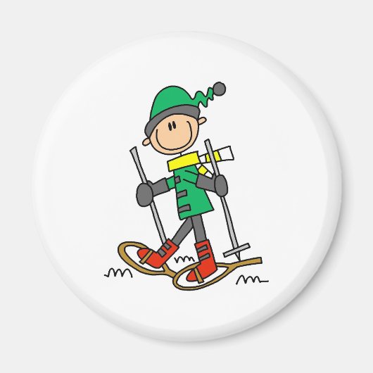 スティックフィギュアのスノーシュー マグネット (正面)