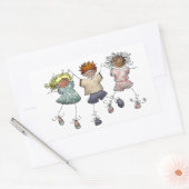 スティックフィギュアの子供 長方形シール (封筒)