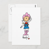 スティックフィギュアカウガールTシャツ＆ギフト ポストカード (正面/裏面)