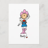 スティックフィギュアカウガールTシャツ&ギフト ポストカード (正面)